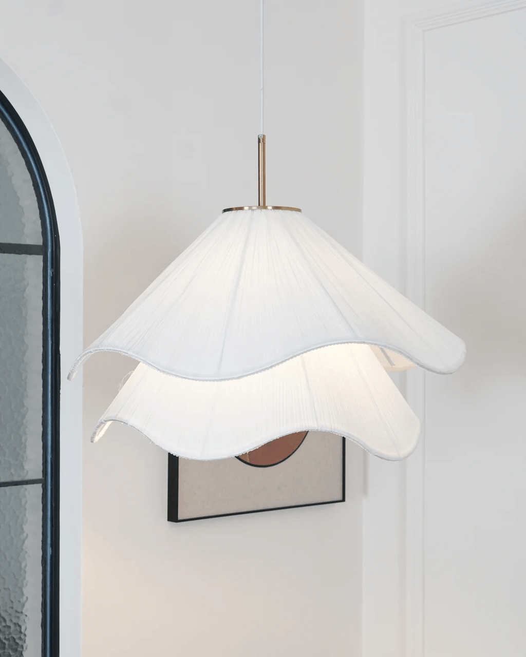 Florenza Petal Fabric Shade Pendant Light For Living Rooms, Warm 3000K, 30cm