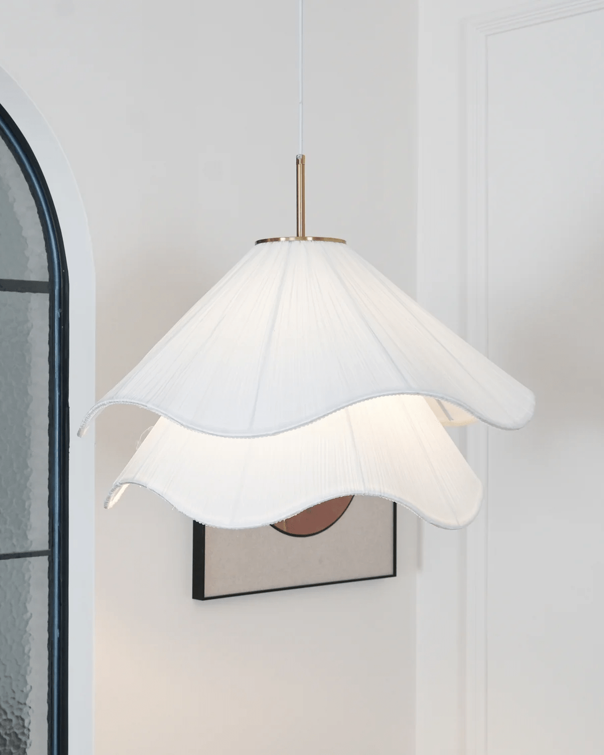 Florenza Petal Fabric Shade Pendant Light For Living Rooms, Warm 3000K, 30cm
