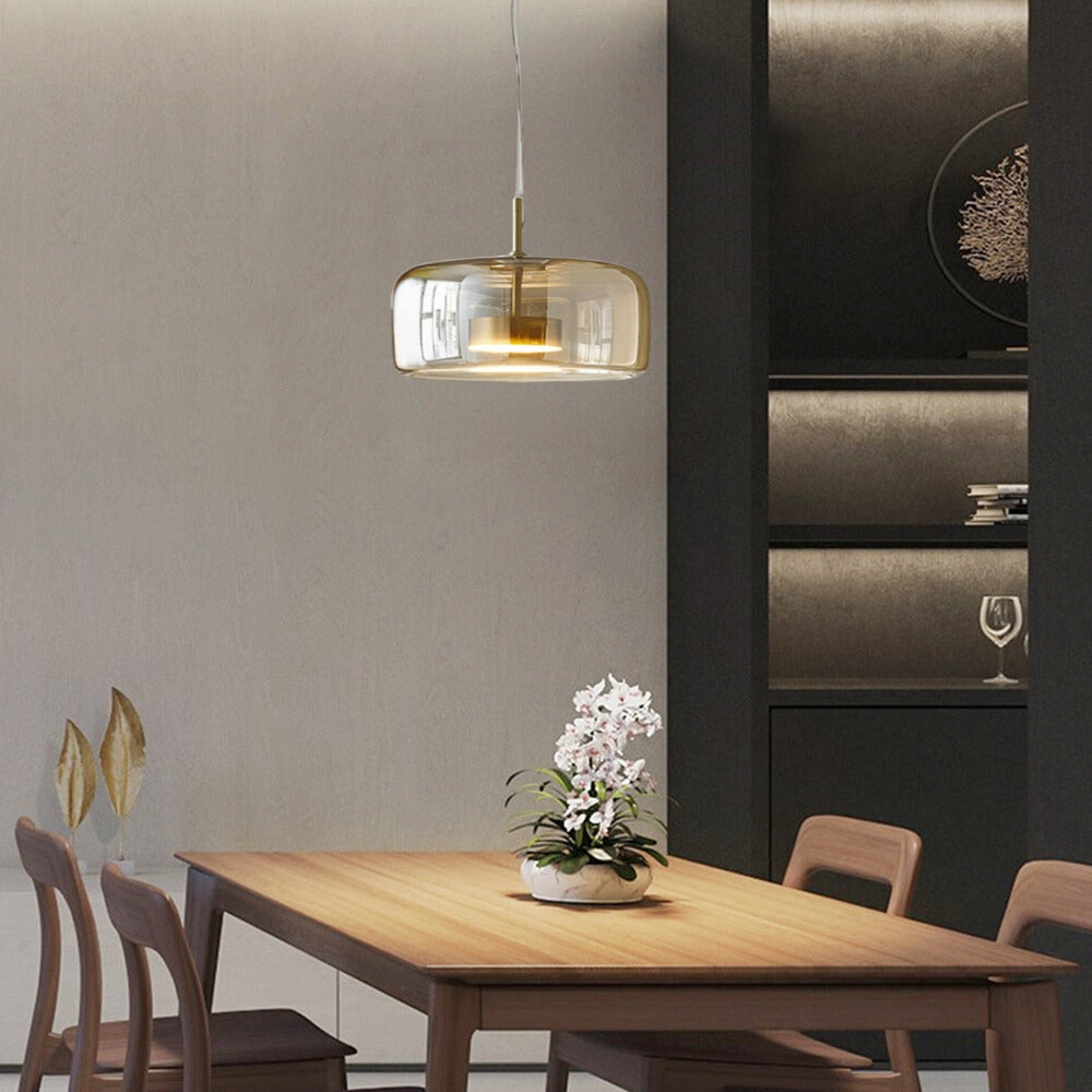 Lunara Warm Amber Glow Retro Pendant Light for Living Rooms