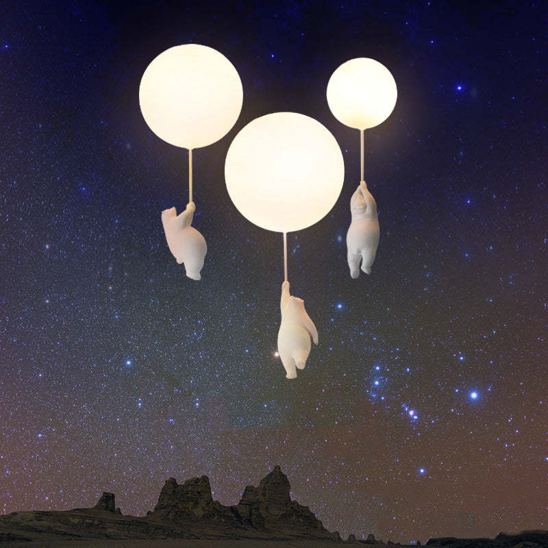 Cora Bear Pendant Light With Balloon Ceiling Theme For Kids Room
