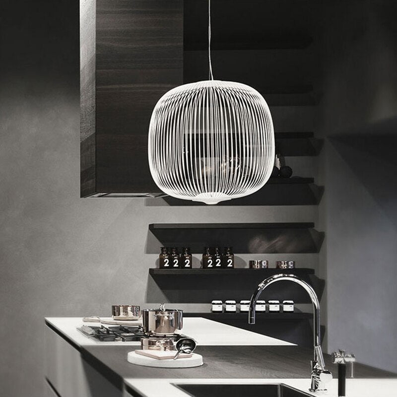 Lyra Spokes Hanging Pendant Light With 52cm Diameter 200cm Height
