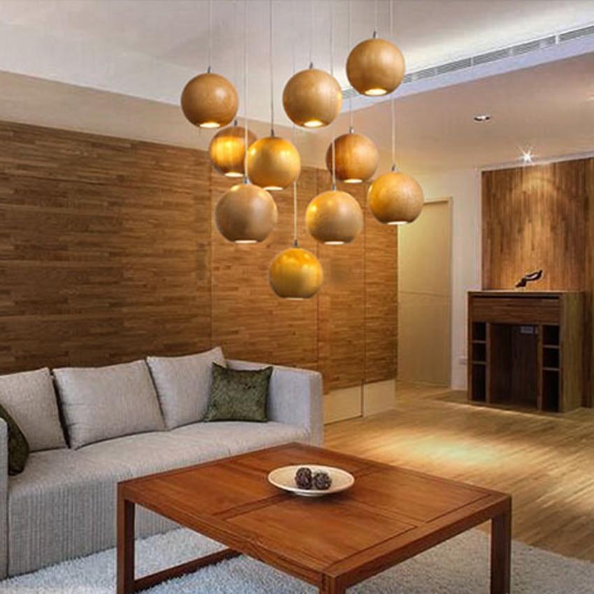 Sylva Chandelier With Orb Of Solid Wood For Modern Living Rooms
