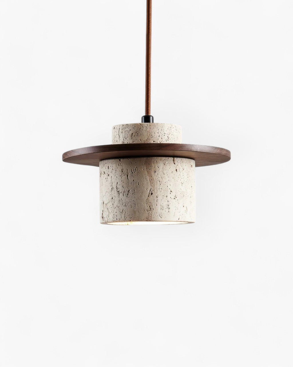 Coren Pendant Light In Travertine Stone With Rustic Glow