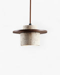 Coren Pendant Light In Travertine Stone With Rustic Glow